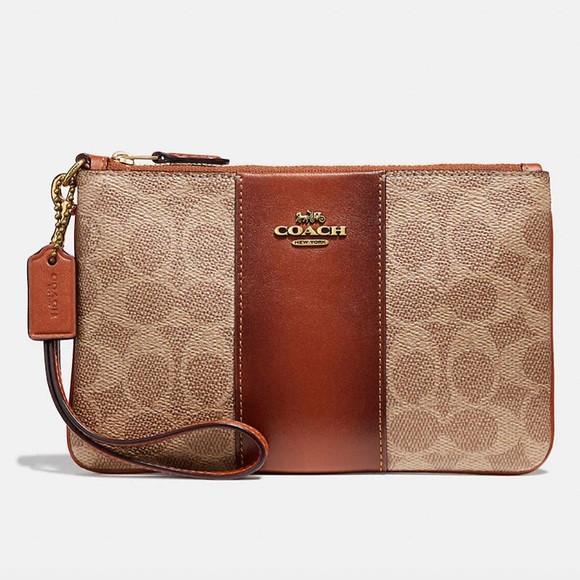 Coach Handbags - NWT Coach Small Wristlet In Colorblock Signature Canvas.